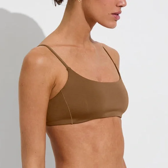 Women’s | Left On Friday Pool Days Bikini Top, Tan Lines Brown | Large - Picture 3 of 9